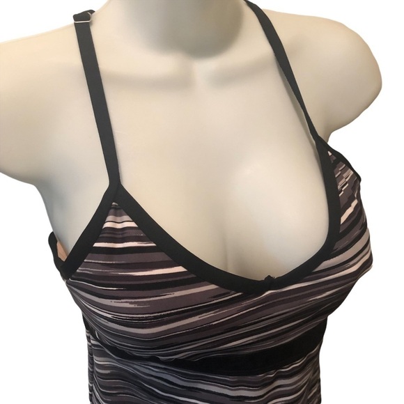 Athleta Printed Shorebreak Dress Black Stripe Grey S Athletic Tennis Pickleball - Picture 5 of 9